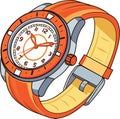 Cartoon style Classic Mens Wrist Watch Vector Royalty Free Stock Photo