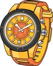 Cartoon style Classic Mens Wrist Watch Vector Royalty Free Stock Photo