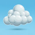 A cartoon-style cloud composed of several glossy, white, spher Royalty Free Stock Photo