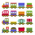 Cartoon Style ColorToy Railroad Train Set. Vector