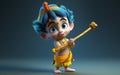 cartoon style 3D cutest little krishna realistic portrait generative AI