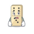 Cartoon style of domino cute afraid isolated