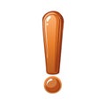 Cartoon-style Exclamation Point - 3D render of shiny Orange Warning, Alert, Attention, or Notification symbol Royalty Free Stock Photo