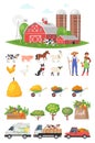 cartoon style farmers set Royalty Free Stock Photo