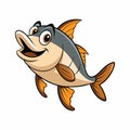 A Cartoon Style Funny Haddock Fish. Best for Story Book and T-Shirt Design