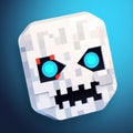 Cartoon-style Ghast With Lego Face Logo For Modern App