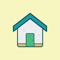 cartoon style house icon. Vector illustration sign on web. Eps2 Royalty Free Stock Photo