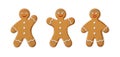 Cartoon style icon. Collection of gingerbread man cookie. Isolated. Happy new year and merry christmas decoration Royalty Free Stock Photo