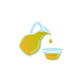 Cartoon style icon of jug with olive oil for different design Royalty Free Stock Photo