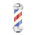 Cartoon style illustration of barber pole. Royalty Free Stock Photo