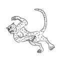 Cheetah Falling Down Cartoon Royalty Free Stock Photo