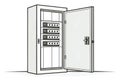 Open Electrical Panel Cartoon Illustration Royalty Free Stock Photo
