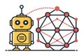 Robot and Neural Network Connection Royalty Free Stock Photo