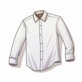 Cartoon Style Illustration Of A White Dress Shirt