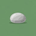 Cartoon-style image of a smooth, glossy gray stone with subtle highlights, set against a solid Royalty Free Stock Photo