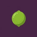 A cartoon-style lime illustration featuring a bright green, round fruit with small dot-like Royalty Free Stock Photo