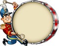 Cartoon style marching band bass drum player Royalty Free Stock Photo