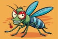A cartoon-style mosquito character with exaggerated features and a mischievous grin, ready for customization, Customizable cartoon Royalty Free Stock Photo