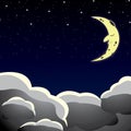 Cartoon style night sky Royalty Free Stock Photo