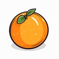 Cartoon Style Orange On White Background - Crisp Graphic Design Royalty Free Stock Photo