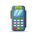 Cartoon style payment terminal vector illustration Royalty Free Stock Photo
