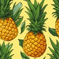 Cartoon Style Pineapple Vector Seamless Pattern By Chris Samnee And Chen Zhen Royalty Free Stock Photo