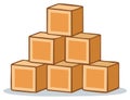 Cartoon Style Pyramid of Wood Blocks Stacked up for Learning or Play Royalty Free Stock Photo