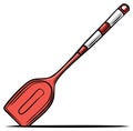 Cartoon style red kitchen spatula illustration for cooking or baking concept Royalty Free Stock Photo