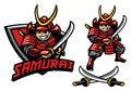 Cartoon style of samurai warrior mascot