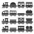 Cartoon Style Toy Railroad Train Set. Vector Royalty Free Stock Photo
