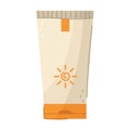 Cartoon style tube with sunscreen cream.