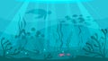 cartoon style underwater background Royalty Free Stock Photo