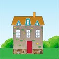 Cartoon style vector house.