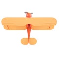Cartoon styled biplane isolated on white background Royalty Free Stock Photo