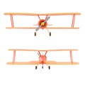 Cartoon styled biplane isolated on white background Royalty Free Stock Photo