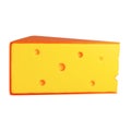 Cartoon styled part of cheese isolated on white background