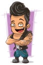 Cartoon stylish man with cool hairstyle