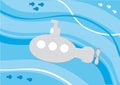 Cartoon submarine under the water Royalty Free Stock Photo