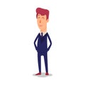 Cartoon successful businesman in suit. Royalty Free Stock Photo