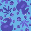 Cartoon summer animals seamless crocodile pattern for fabrics and wrapping paper and kids clothes print