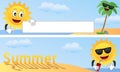 Cartoon Summer Banners [1] Royalty Free Stock Photo