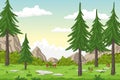 Cartoon Summer Landscape Royalty Free Stock Photo