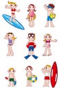 Cartoon summer people icon