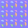Abstract colored umbrellas elements pattern.