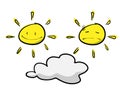 Cartoon Sun and Cloud