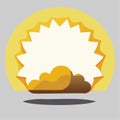 cartoon sun and cloud weather icon Vector illustration Royalty Free Stock Photo