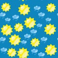 Cartoon sun and snow seamless texture 637 Royalty Free Stock Photo