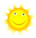 Cartoon sun symbol face