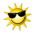 Cartoon Sun Wearing Dark Glasses Royalty Free Stock Photo