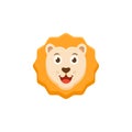 Cartoon sunny lion flat icon